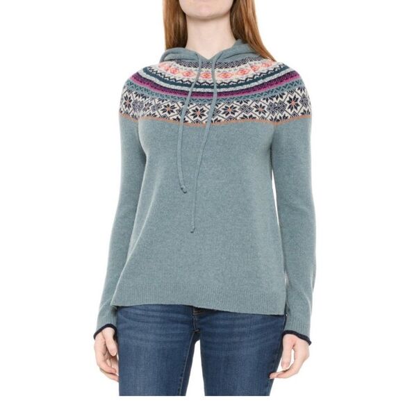 Tabitha Webb wool blend hooded fair isle sweater XL - Picture 1 of 9